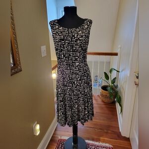 Elegant Black and Tan Dress